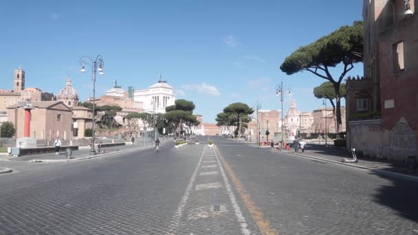 Roma Italia Strada Vuota Roma Durante Zona Rossa Pandemia Del — Video Stock