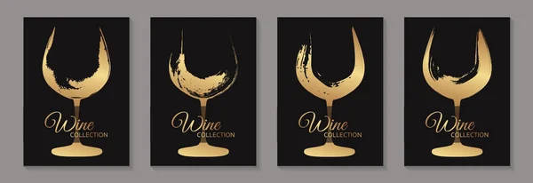 Modèles Cartes Luxe Abstraits Modernes Pour Une Invitation Dégustation Vin — Image vectorielle