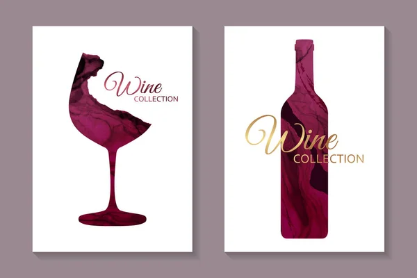 Şarap Tatma Daveti Poster Veya Afiş Için Modern Soyut Kart — Stok Vektör