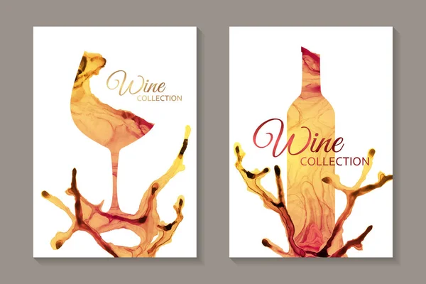 Modèles Modernes Cartes Abstraites Pour Invitation Dégustation Vin Affiche Bannière — Image vectorielle