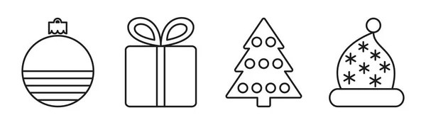 Conjunto Iconos Vectoriales Navidad — Vector de stock