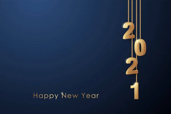 Καλή Χρονιά Πρότυπο Ευχετήρια Κάρτα Χρυσούς Αριθμούς 2021L Σκούρο Μπλε — Διανυσματικό Αρχείο