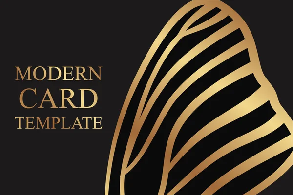 现代豪华名片模板 用于商务或展示 带有金色蝴蝶翅膀的深色背景 — 图库矢量图片