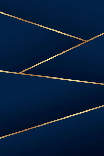 Абстрактный Современный Геометрический Темно Синий Фон Золотыми Линиями — стоковый вектор
