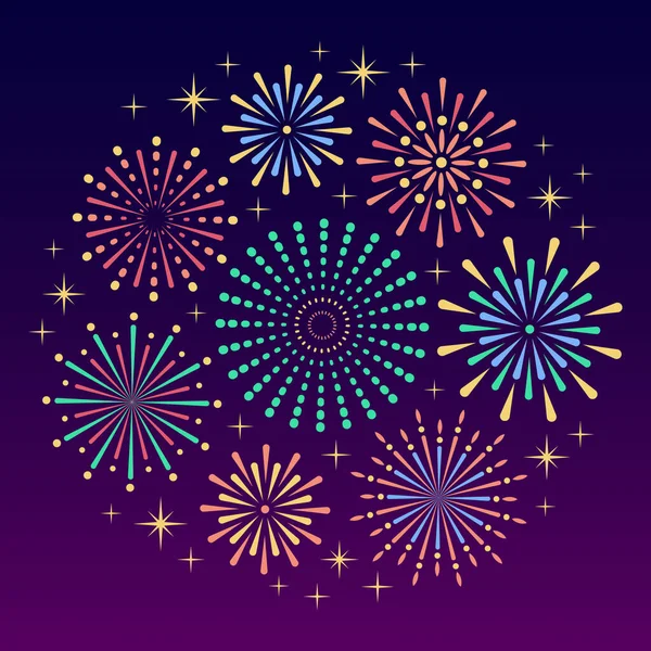 Festive Background Fireworks — Stock Vector