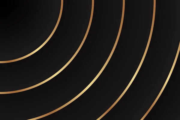 Современный Геометрический Шаблон Карты Роскоши Бизнеса Презентации Круглыми Золотыми Линиями — стоковый вектор