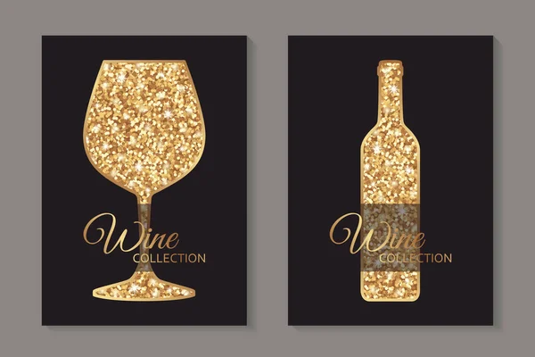 Modèles Cartes Luxe Abstraits Modernes Pour Invitation Dégustation Vin Menu — Image vectorielle