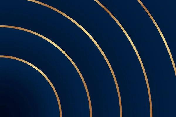 Современный Геометрический Шаблон Карты Роскоши Бизнеса Презентации Золотыми Круглыми Линиями — стоковый вектор