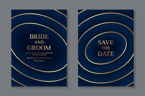 Modern Geometric Luxury Wedding Invitation Design Card Templates Business Presentation — Wektor stockowy