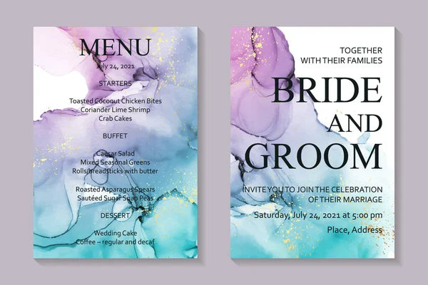 Moderne Abstracte Bruiloft Uitnodiging Ontwerp Kaart Sjablonen Voor Verjaardag Begroeting — Stockvector