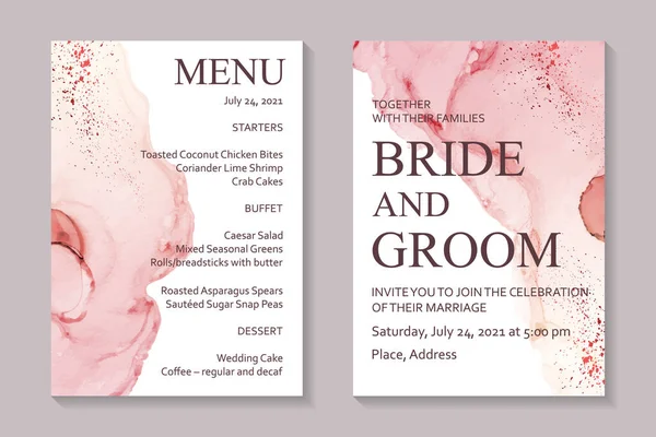 Moderne Abstracte Luxe Bruiloft Uitnodiging Ontwerp Kaart Sjablonen Voor Verjaardag — Stockvector