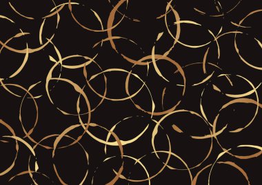 Pankart ya da sunum için modern soyut arkaplan ya da siyah üzerinde altın halkalar olan tebrik kartı.