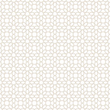 Arap tarzında kusursuz desen. Geleneksel bej Müslüman kökenli beyaz.