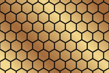 İş, sunum ya da altın bal petekli tebrik kartı için modern geometrik lüks arka plan.