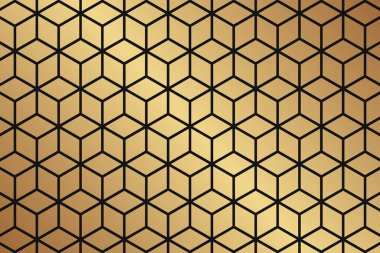 Modern geometric luxury background for business or presentation or greeting card with golden cubes.