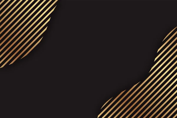 Современный Абстрактный Фон Баннера Презентации Поздравительной Открытки Золотыми Линиями Черном — стоковый вектор