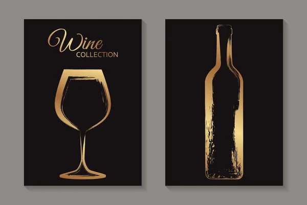 Plantillas Tarjetas Lujo Abstractas Modernas Para Invitación Degustación Vinos Menú — Vector de stock