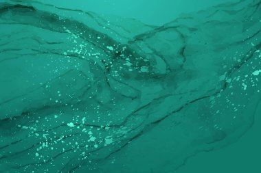 Modern suluboya arkaplan veya zarif kart tasarımı veya soyut yeşil mürekkep dalgaları ve sıçramaları olan duvar kağıdı veya poster.