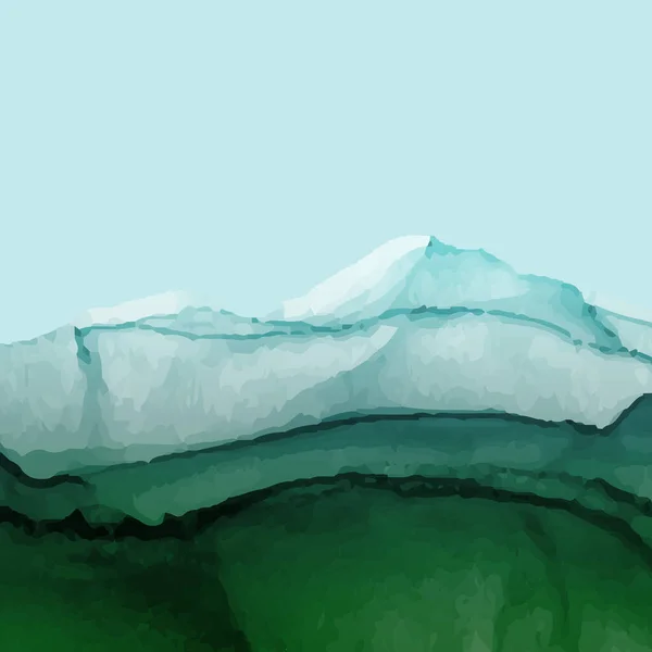 Abstraktní Krajina Horami Moderní Akvarel Pozadí Nebo Elegantní Design Karty — Stockový vektor