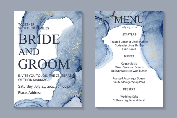 Moderno Fondo Acuarela Elegante Diseño Tarjeta Para Invitan Cumpleaños Boda — Archivo Imágenes Vectoriales