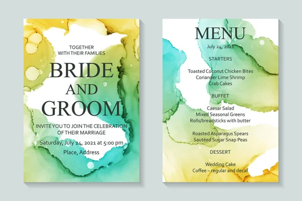 Aquarelle Moderne Élégant Design Carte Pour Invitation Anniversaire Mariage Menu — Image vectorielle