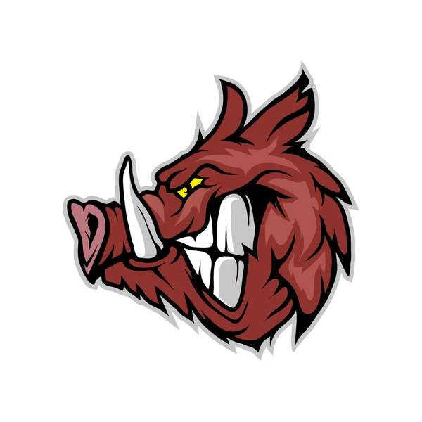 Agresif domuzu baş logo — Stok Vektör