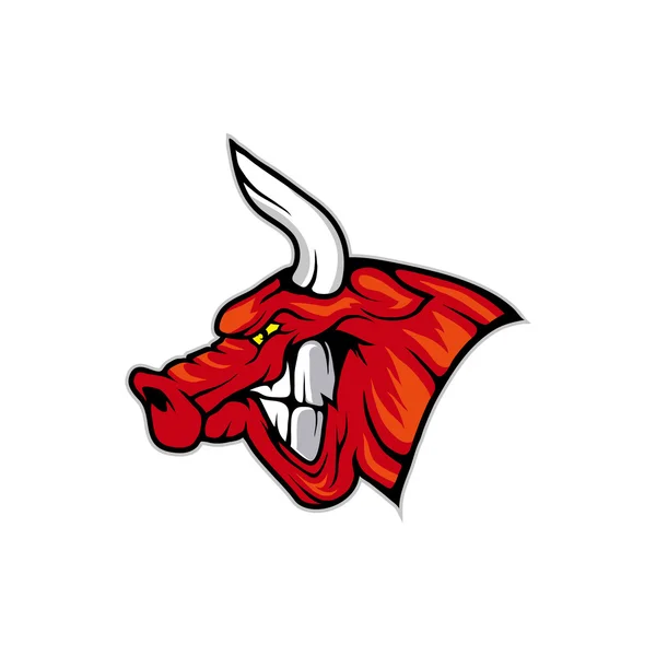 Aggressive bull head  logo — Stock Vector