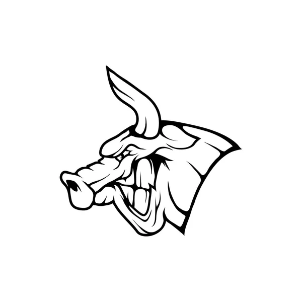 Aggressive bull logo — Stock Vector