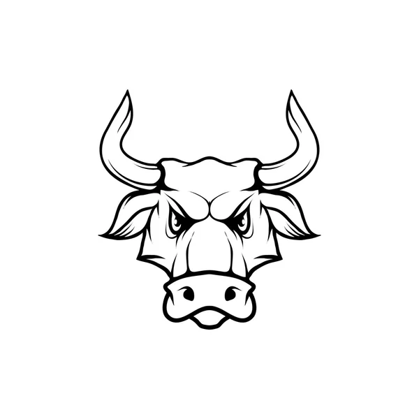 Aggressive bull logo — Stock Vector