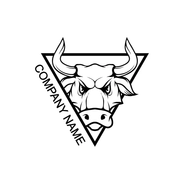 Logo de toro agresivo en triángulo — Archivo Imágenes Vectoriales