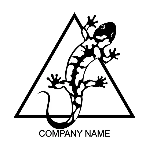 Логотип чорно-білої саламандри — стоковий вектор