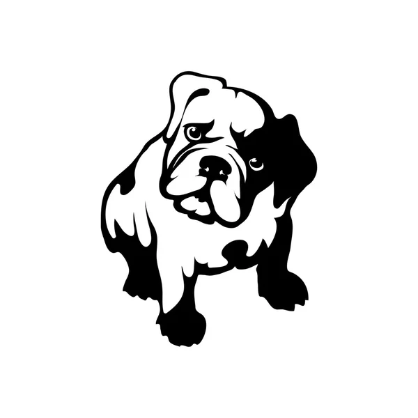 Logotipo bulldog blanco y negro — Vector de stock