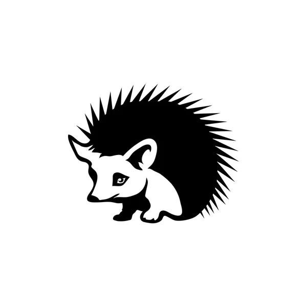 黒と白のハリネズミのロゴ — ストックベクタ
