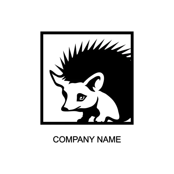 Sün fekete-fehér logó — Stock Vector