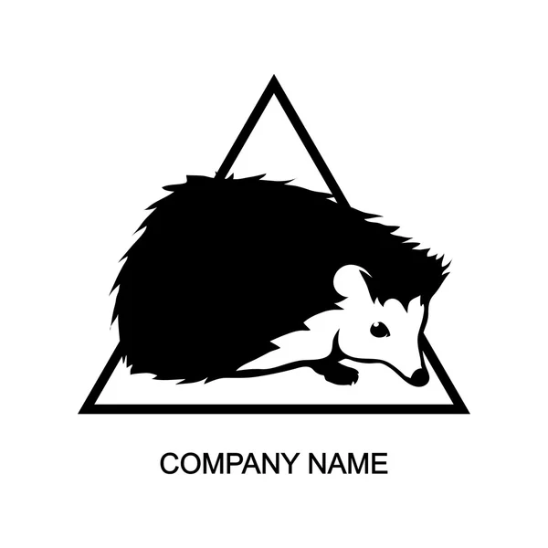 ハリネズミの三角形のロゴ — ストックベクタ