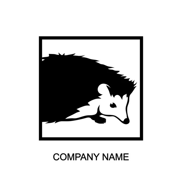 Black and white hedgehog logo — Stock Vector