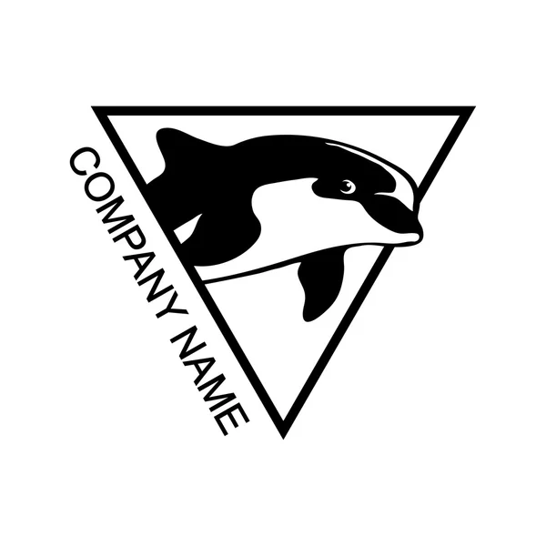 Logotipo de golfinho preto e branco — Vetor de Stock