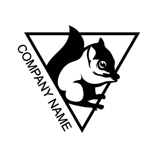 Logotipo esquilo em triângulo —  Vetores de Stock