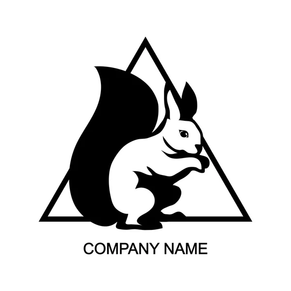 Logo scoiattolo in triangolo — Vettoriale Stock