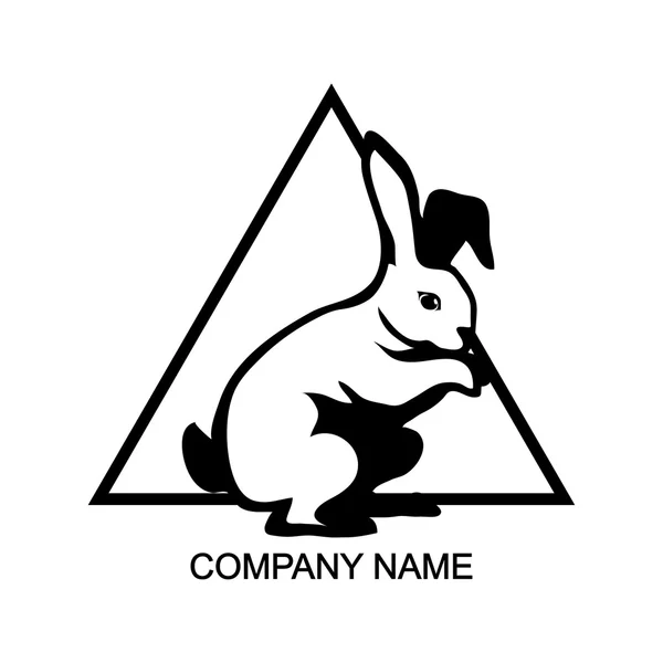 Black and white rabbit logo — Stock Vector