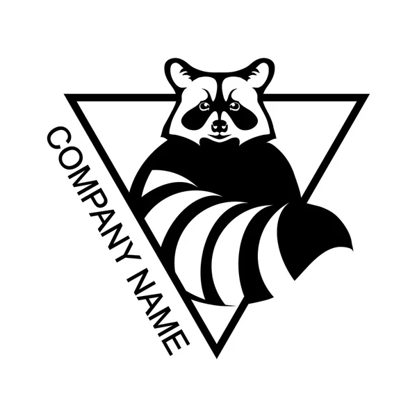 Logo de mapache en triángulo — Archivo Imágenes Vectoriales