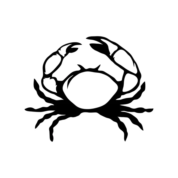 Black and white crab logo — Stock Vector