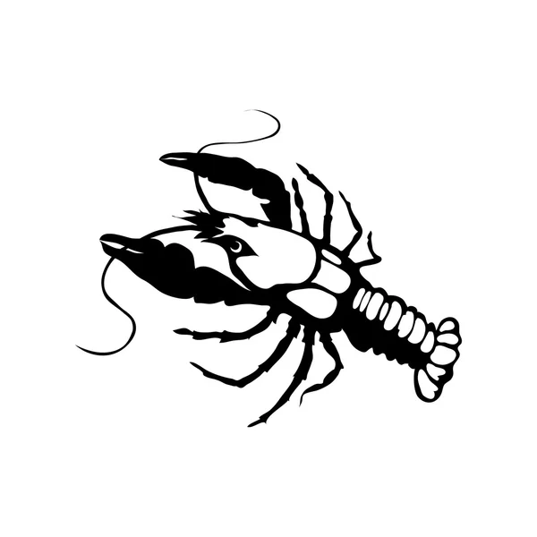 Μαύρο και άσπρο αστακός λογότυπο — Διανυσματικό Αρχείο