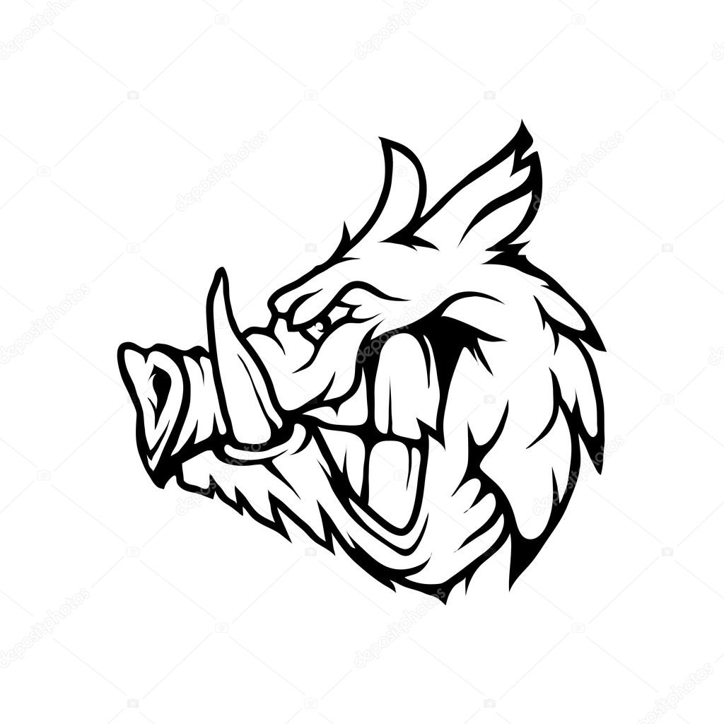 Aggressive boar head logo