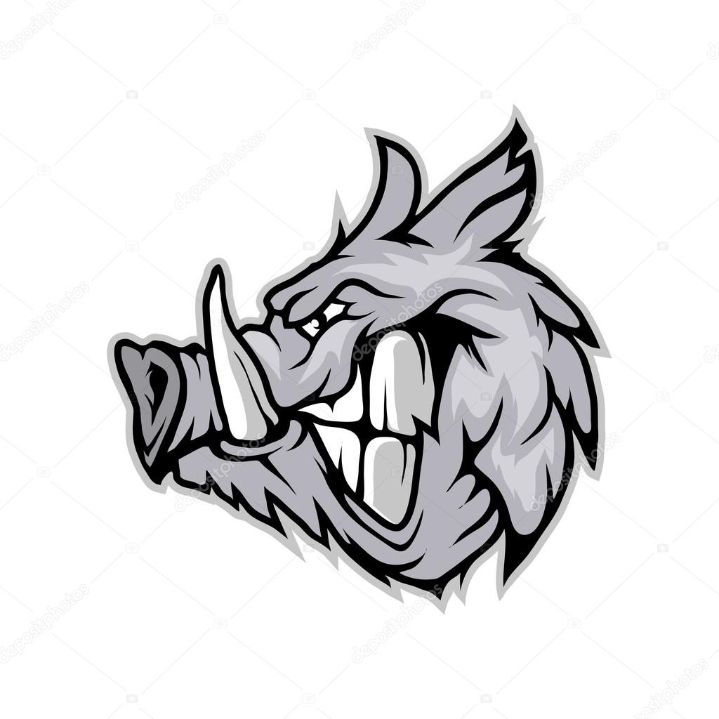 Aggressive boar head logo