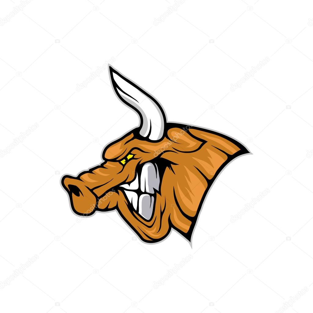 aggressive bull head  logo