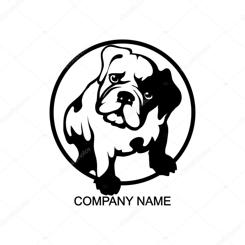 black and white bulldog logo