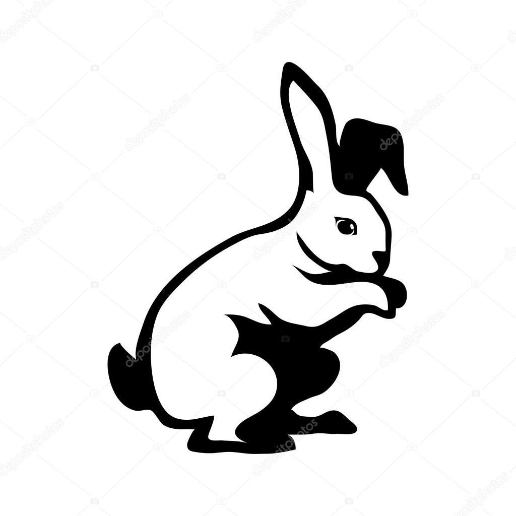 Black and white rabbit logo