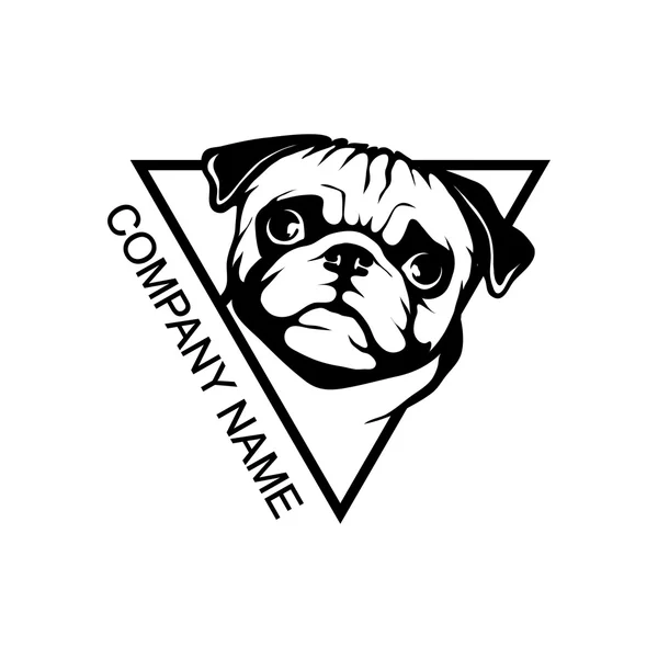 Pug dog logo — Stock Vector