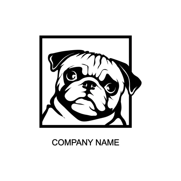 Logo del cane carlino — Vettoriale Stock